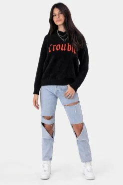 Adika TROUBLE Faux Fur Hooded Sweater OUTLET