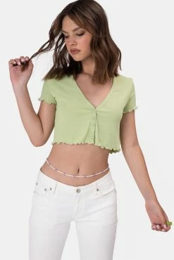 Adika Taco Cropped Shirt With Heart Buttons OUTLET