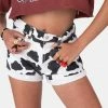 Adika Sol Cow Print Denim Shorts OUTLET