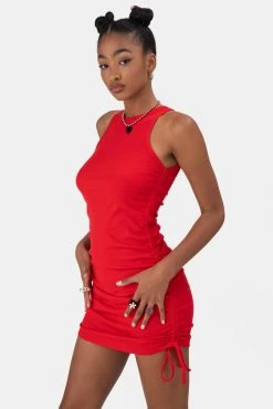 Adika Clothing Circa Ruched Ribbed Mini Dress
