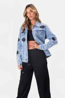 Adika Rosie Embroidery Detail Denim Jacket Clothing
