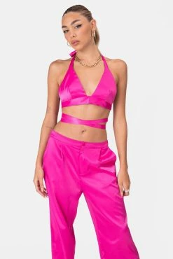 Adika OUTLET Sullivan Satin-Finish Strappy Bralette Top