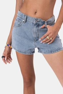 Adika OUTLET Fluro Neon-Pockets Denim Shorts