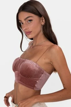 Adika Sakura Velvet Crop Top