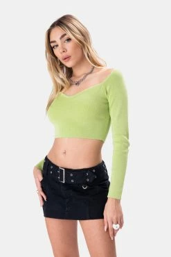 Adika Kiwi Cropped Knit Sweater OUTLET