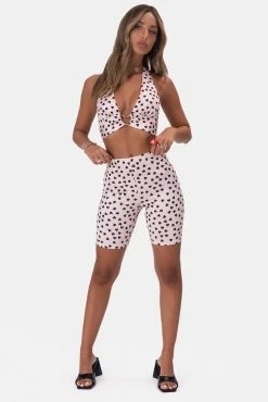 Adika Heartsy Backless Halter Crop Top