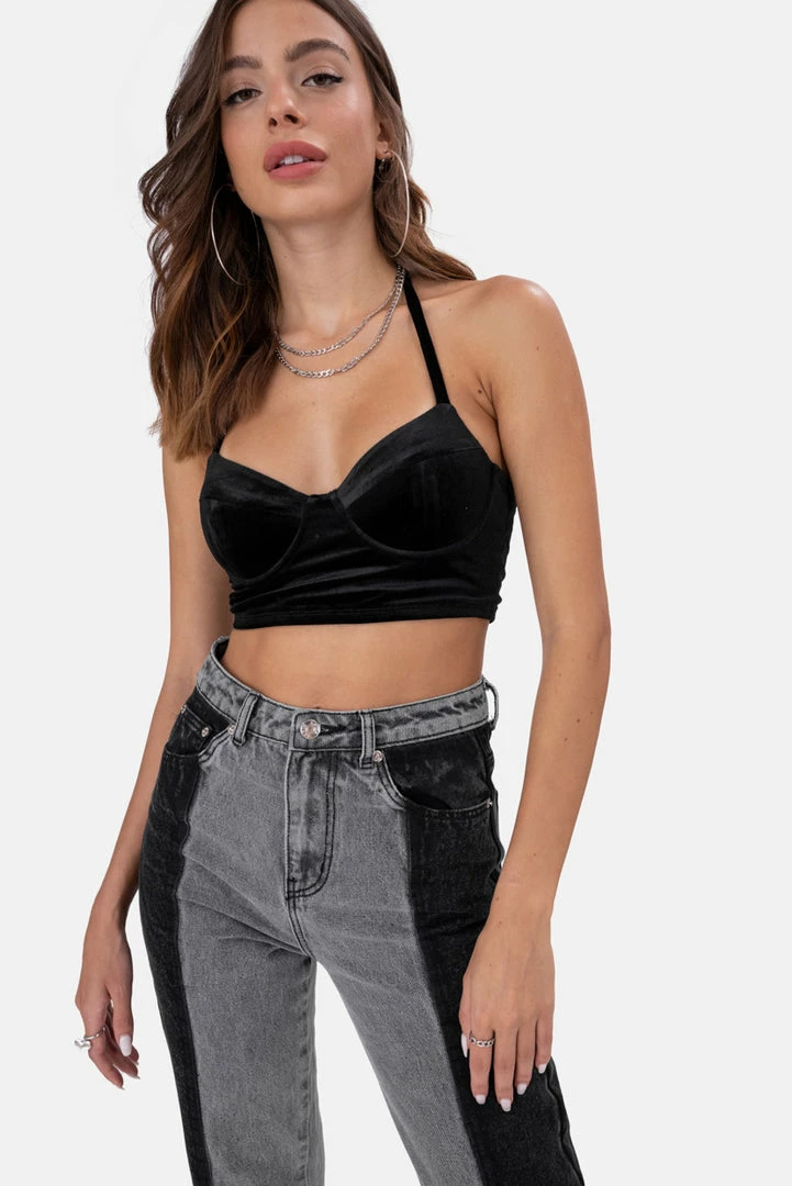 Coupon 🥰 Adika Morticia Velvet Crop Top ⌛ 1 Adika Morticia Velvet Crop Top