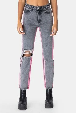 Adika OUTLET Motley Neon Stripe Cropped Jeans