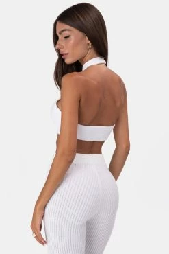 Adika Mimosa Knitted Halter Crop Top
