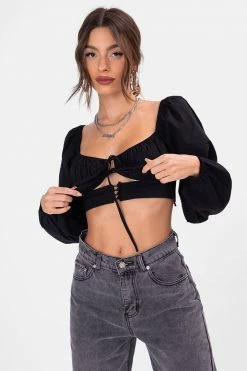 Adika Romano Puff Sleeve Crop Top