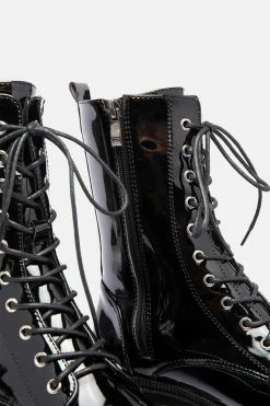 Buy 👍 Adika OUTLET Tank Patent Chunky 🥾 Boots 👍 7 Adika OUTLET Tank Patent Chunky Boots