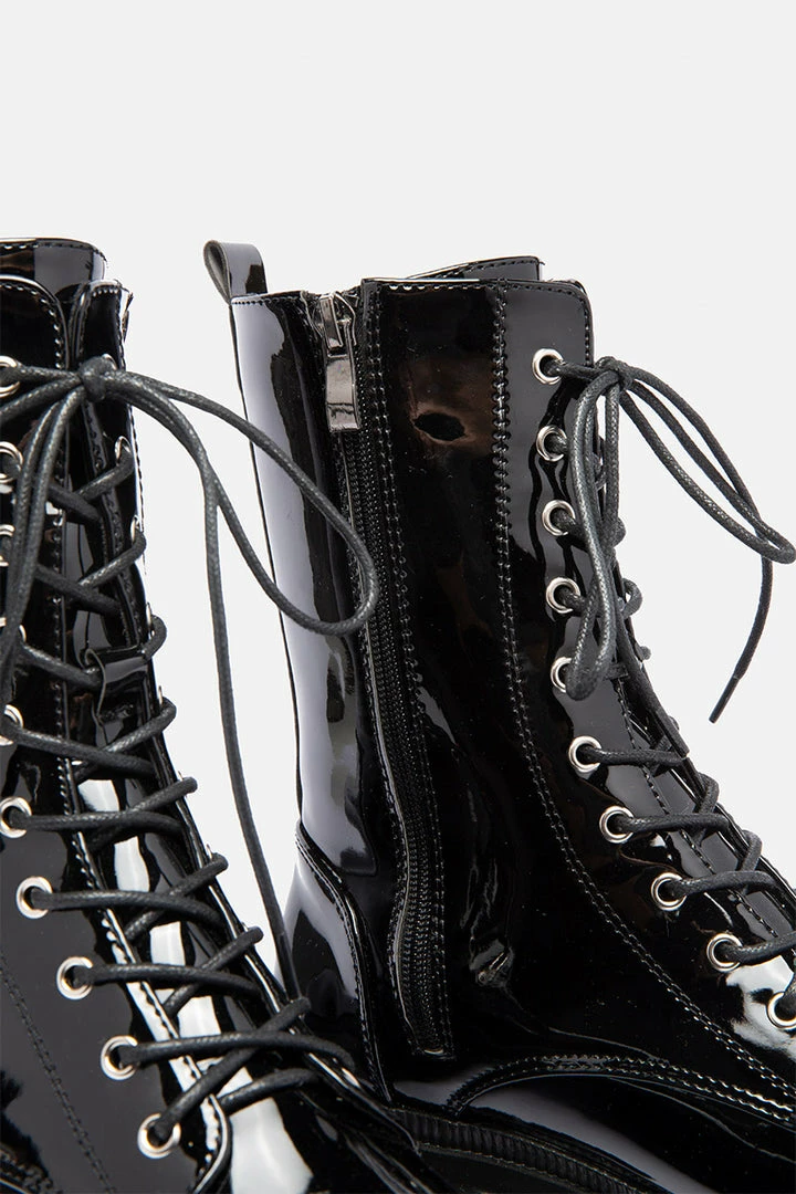 Buy 👍 Adika OUTLET Tank Patent Chunky 🥾 Boots 👍 4 Adika OUTLET Tank Patent Chunky Boots