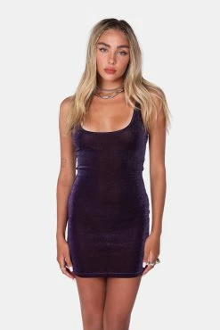 Adika Party Animal Sheer Glitter Mini Dress New