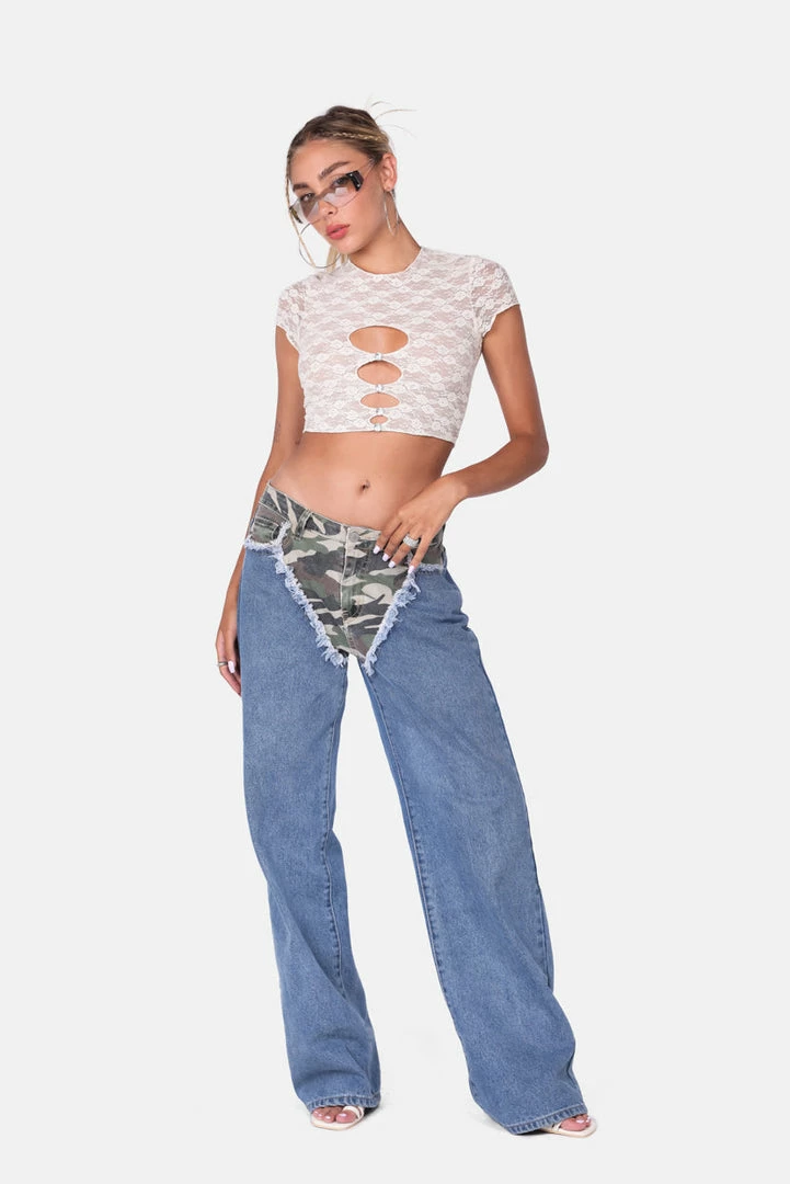 Budget 🤩 Adika Love Story Cut-Out Lace Top ⌛ 2 Adika Love Story Cut-Out Lace Top