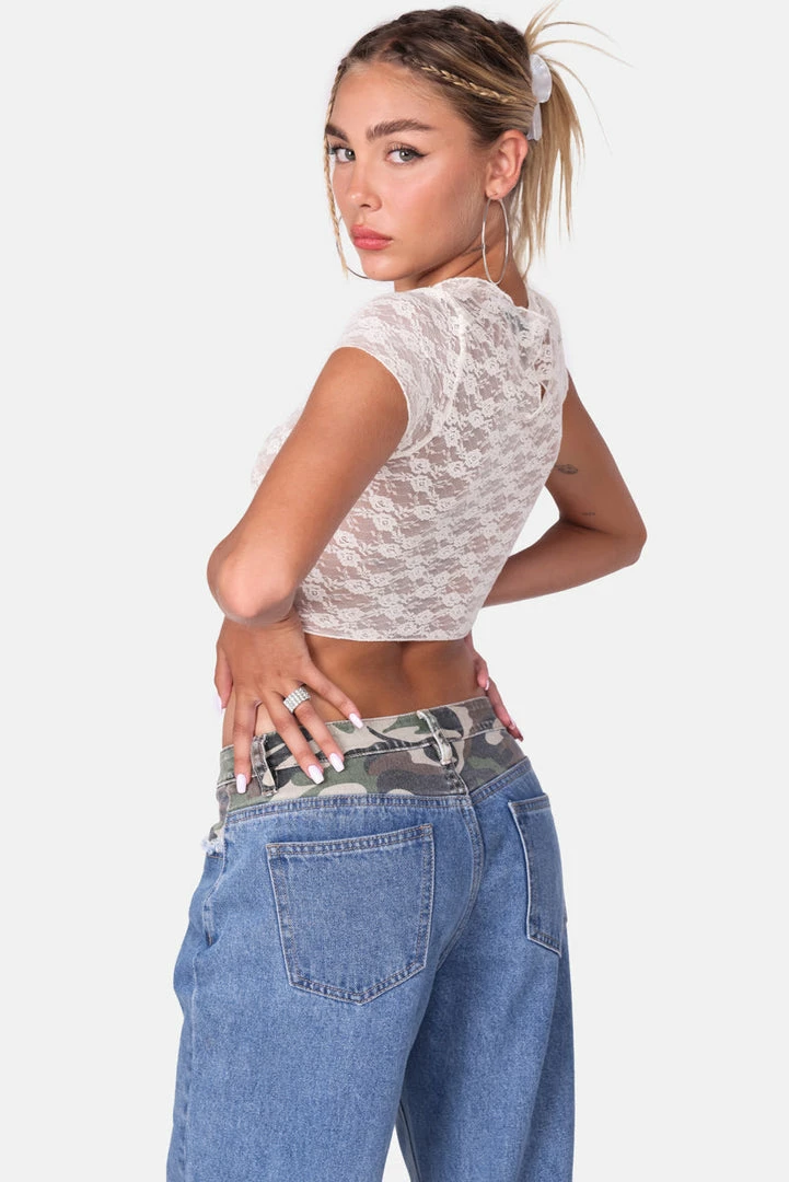 Budget 🤩 Adika Love Story Cut-Out Lace Top ⌛ 4 Adika Love Story Cut-Out Lace Top