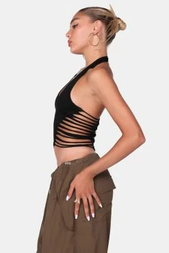 Adika Over The Line Ripped Halter Top New Tops