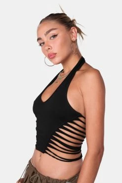 Adika Over The Line Ripped Halter Top New Tops
