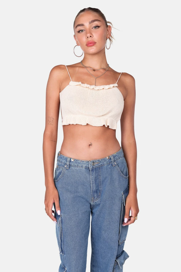 Best Pirce 💯 Adika Almond Knitted Crop Top 🔥 3 Adika Almond Knitted Crop Top