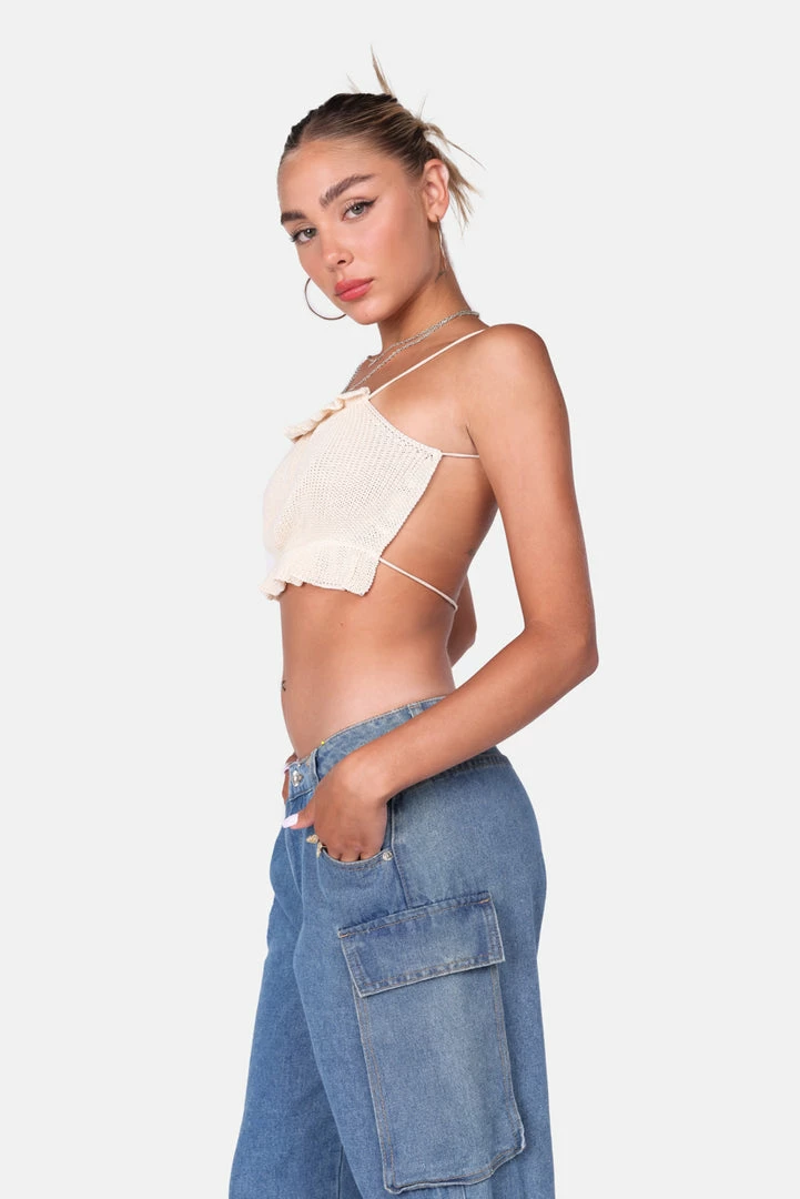 Best Pirce 💯 Adika Almond Knitted Crop Top 🔥 4 Adika Almond Knitted Crop Top
