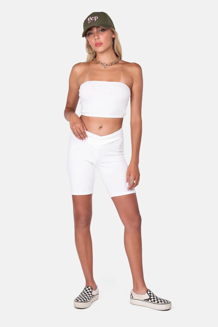 Best Sale 🔥 Adika Baster Wrap-Waist Ribbed Shorts New 💯 1 Adika Baster Wrap-Waist Ribbed Shorts New