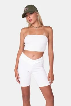 Best Sale 🔥 Adika Baster Wrap-Waist Ribbed Shorts New 💯 7 Adika Baster Wrap-Waist Ribbed Shorts New