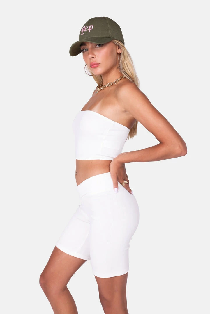 Best Sale 🔥 Adika Baster Wrap-Waist Ribbed Shorts New 💯 4 Adika Baster Wrap-Waist Ribbed Shorts New