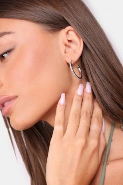 Adika Evelyn Rhinestone Hoop Earrings New Accessories