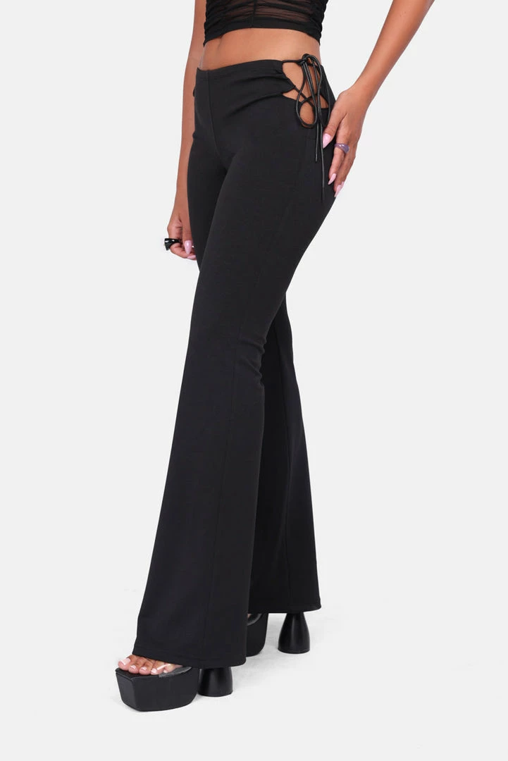 New 🛒 Adika Minaj Lace-Up Flared Pants New 🔔 1 Adika Minaj Lace-Up Flared Pants New