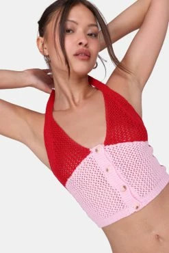 Adika Hodges Buttoned Crochet Cami Top