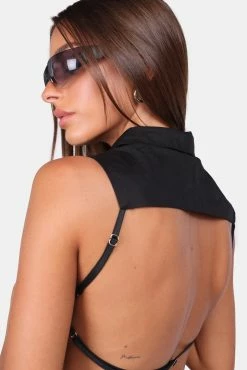 Adika Act Surprised Backless Crop Top