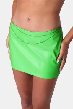 Adika Brain Freeze PU Mini Skirt New
