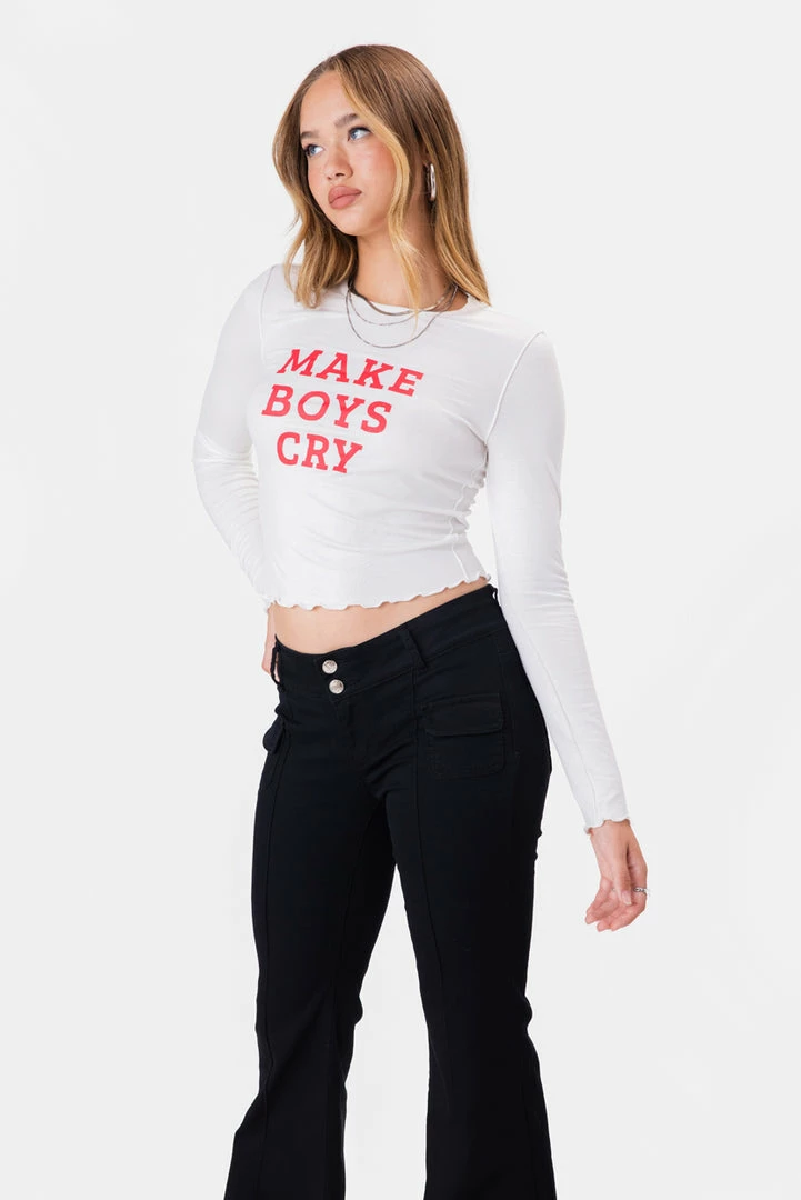 Wholesale 🛒 Adika MAKE ‘EM CRY Wavy-Outline Tee 🔥 1 Adika MAKE ‘EM CRY Wavy-Outline Tee