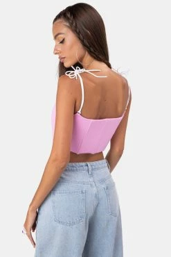 Best Pirce ❤️ Adika Singleton Corset-Style Crop Top 🔥 8 Adika Singleton Corset-Style Crop Top