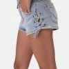 Adika Safford Side-Tie Denim Shorts