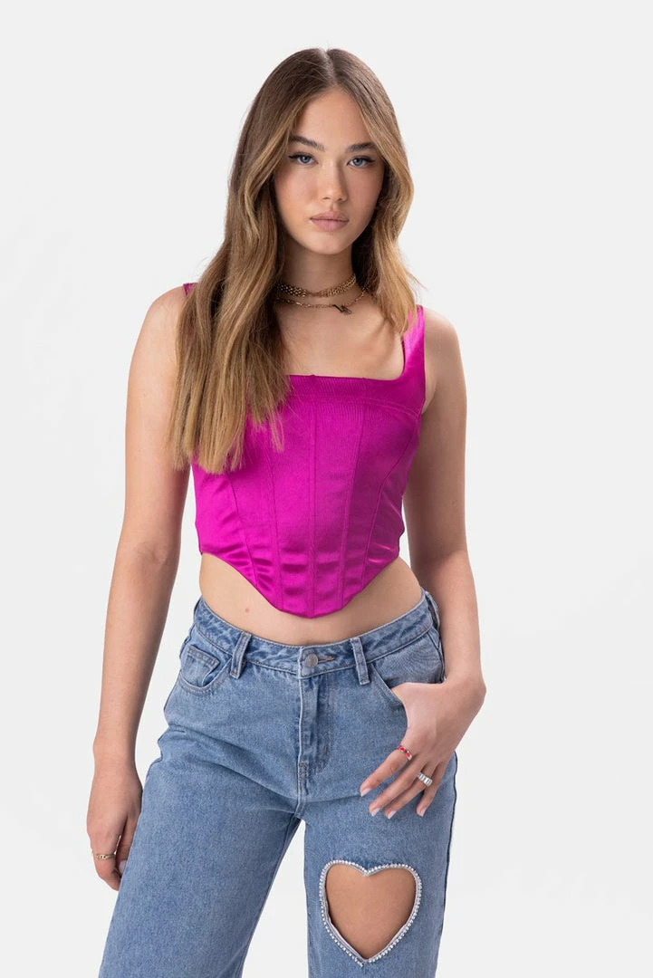 Buy ๐ Adika Houston Satin-Finish Corset Top Clothing ๐งจ 2 Adika Houston Satin-Finish Corset Top Clothing