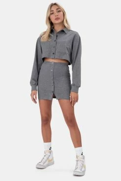 Adika Class Button Front Mini Skirt