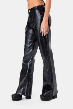 Adika Clothing Blakley Snake-Pattern Faux Leather Pants