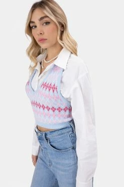 Adika OUTLET Buji Argyle Knit Halter Top