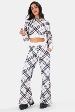 Adika Y2K Fever Tarts Cropped Plaid Hoodie