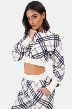 Adika Y2K Fever Tarts Cropped Plaid Hoodie