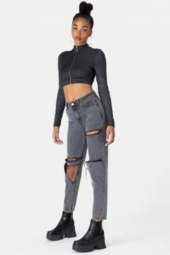 Adika OUTLET Wiz Front Zip Crop Top