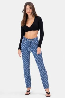 Adika Ripley Textured Pattern Jeans | STRAIGHT OUTLET