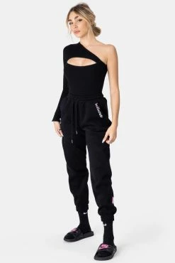 Adika Ribbed One-Shoulder Cut-Out Top