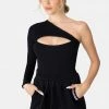 Adika Ribbed One-Shoulder Cut-Out Top