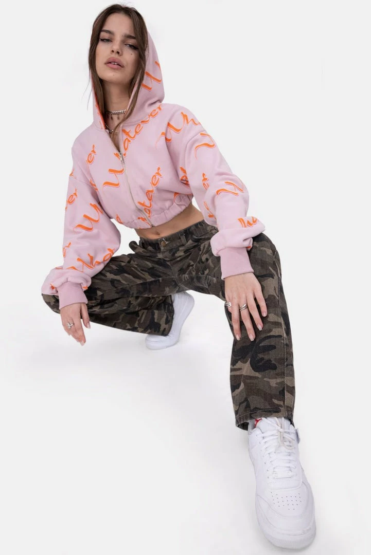 Discount ๐ Adika WHATEVER Cropped Zip Hoodie ๐ 5 Adika WHATEVER Cropped Zip Hoodie