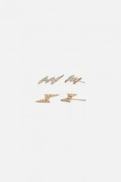 Adika LIT Rhinestone Stud Earring Set
