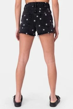 Best Pirce 😉 Adika OUTLET Starry Embroidery Denim Shorts ⭐ 8 Adika OUTLET Starry Embroidery Denim Shorts