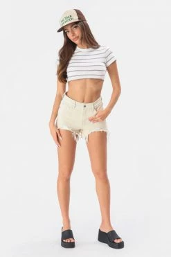Adika Clothing Tommy Ripped Hem Denim Shorts