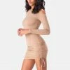 Adika Blairie Cold-Shoulder Ruched Mini Dress