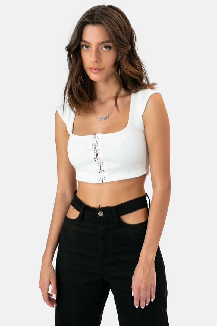 Outlet ✨ Adika OUTLET RECYCLED Ribbed Top With Hook And Eye 🔥 1 Adika OUTLET RECYCLED Ribbed Top With Hook And Eye